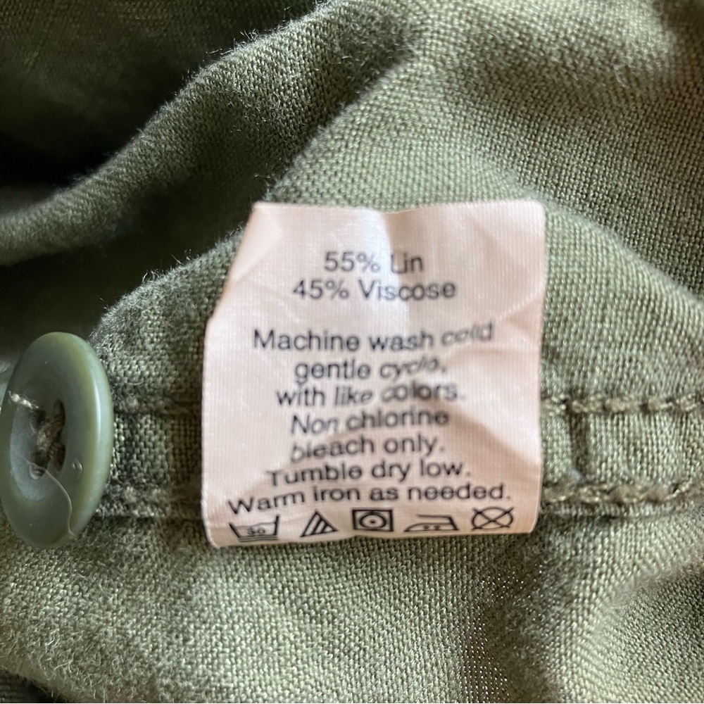 Madewell League Utility Jacket Size M Linen Olive Green Garden Girl Cargo Spring - Picture 7 of 9